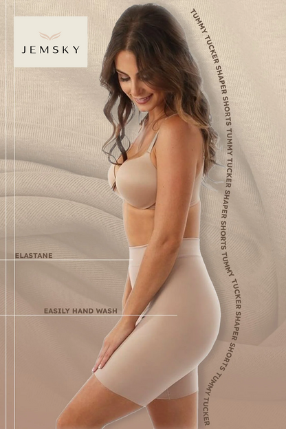 JEMSKY™ High-Waisted Tummy Tucker Shaper Shorts for Women – Firm Control Shapewear | Butt Lifting | Sports & Everyday Wear - Beige