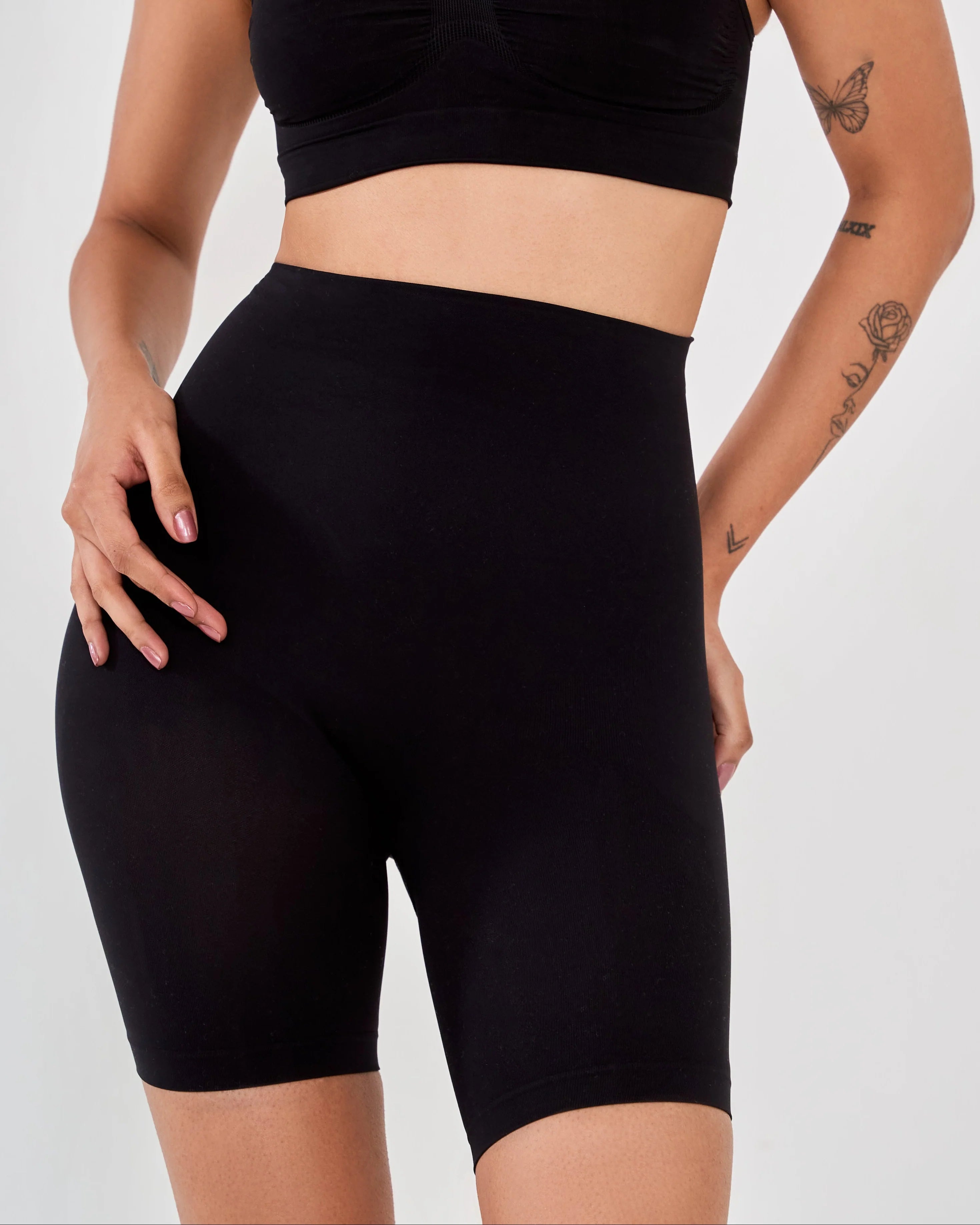 JEMSKY™ High-Waisted Tummy Tucker Shaper Shorts for Women – Firm Control Shapewear | Butt Lifting | Sports & Everyday Wear - Black