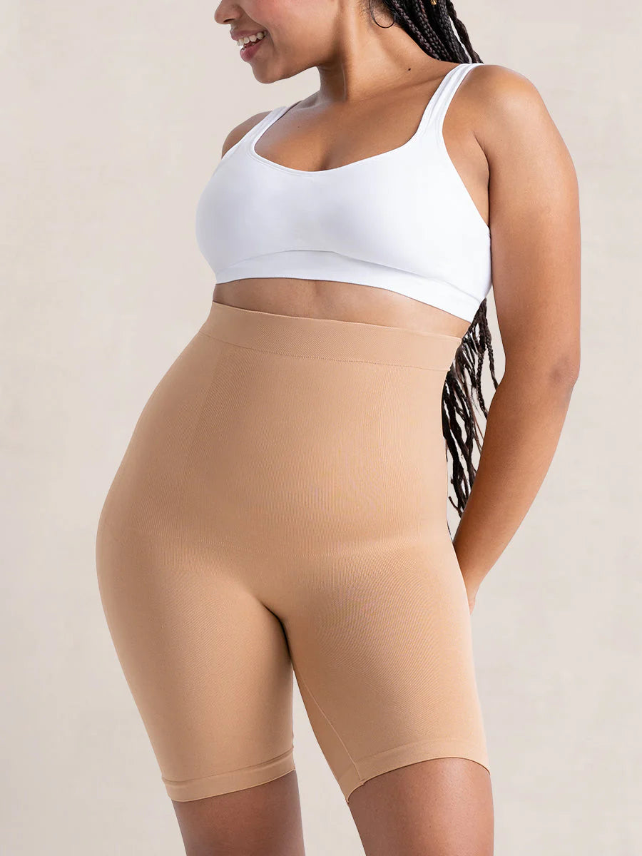 JEMSKY™ High-Waisted Tummy Tucker Shaper Shorts for Women – Firm Control Shapewear | Butt Lifting | Sports & Everyday Wear - Beige