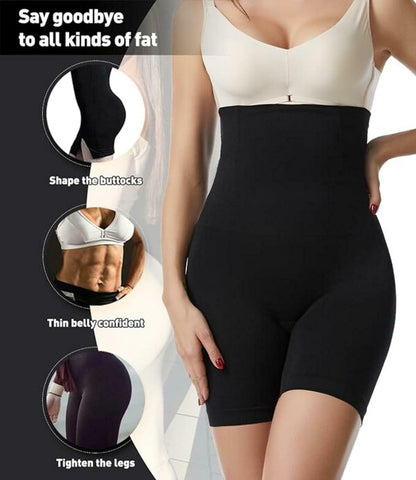 JEMSKY™ High-Waisted Tummy Tucker Shaper Shorts for Women – Firm Control Shapewear | Butt Lifting | Sports & Everyday Wear - Black