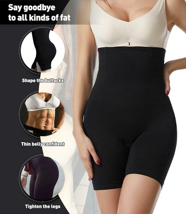 JEMSKY™ High-Waisted Tummy Tucker Shaper Shorts for Women – Firm Control Shapewear | Butt Lifting | Sports & Everyday Wear - Black